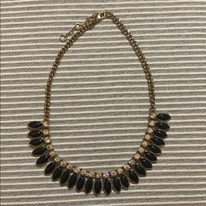 J Crew Gold Necklace with Black Detail